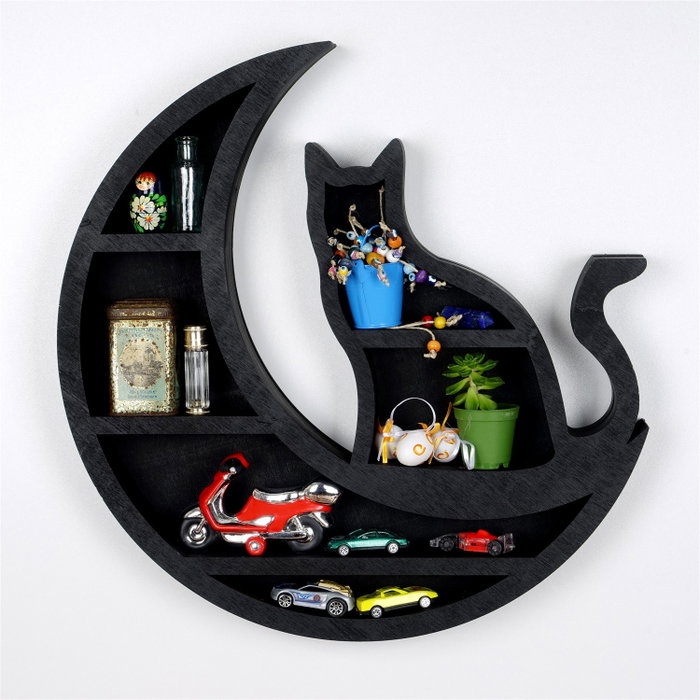 Wallity MEH136 Accesorio decorativo de pared en madera negra